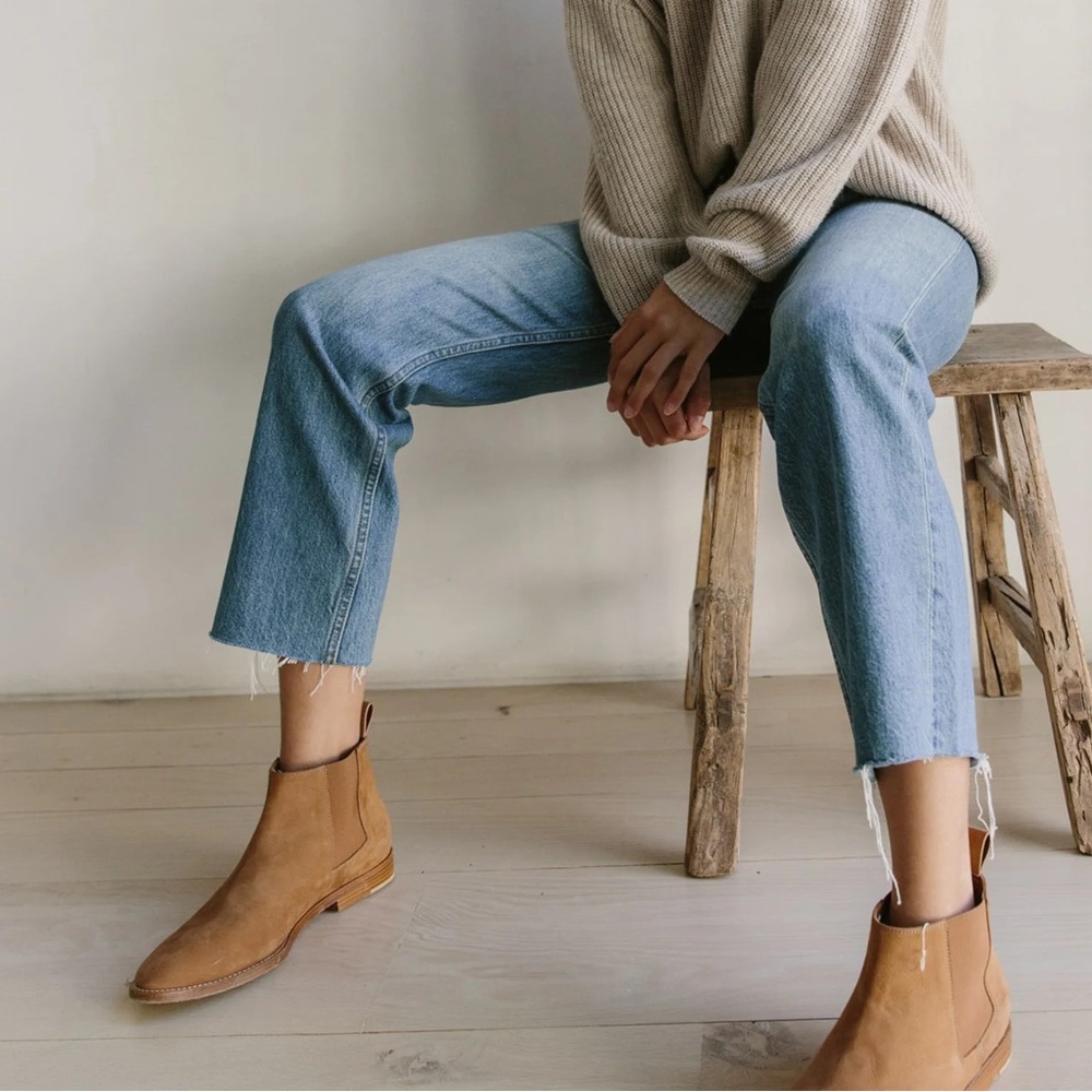 Jenni Kayne‎ Oiled Leather Tan Chelsea Ankle Boots